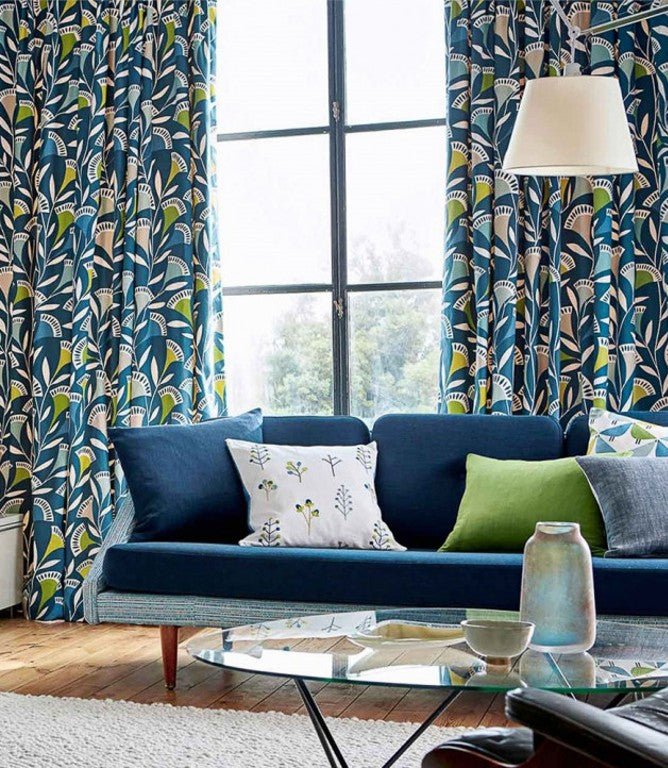 Noukku Fabric / Mist / Kiwi / Midnight - Just Fabrics
