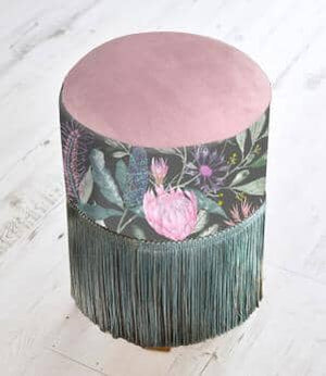 Fortazela Onyx Fringed Monty Footstool