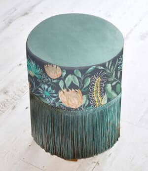 Fortazela Sapphire Fringed Monty Footstool