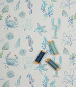 Oceanic Treasures Outdoor Fabric / Aqua - Just Fabrics