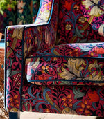 Golden Lily Velvet Fabric / Galactic Ink - Just Fabrics