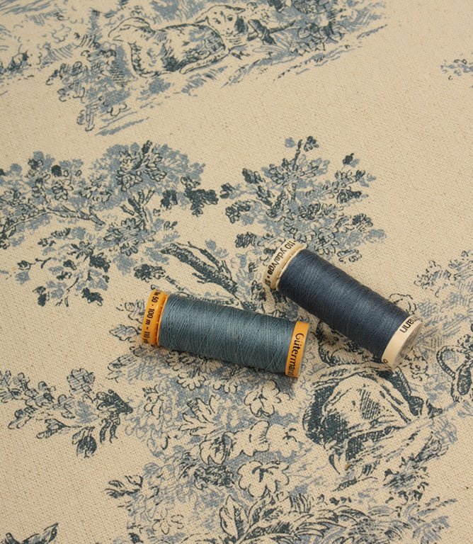 Chateau Toile Fabric / Blue - Just Fabrics
