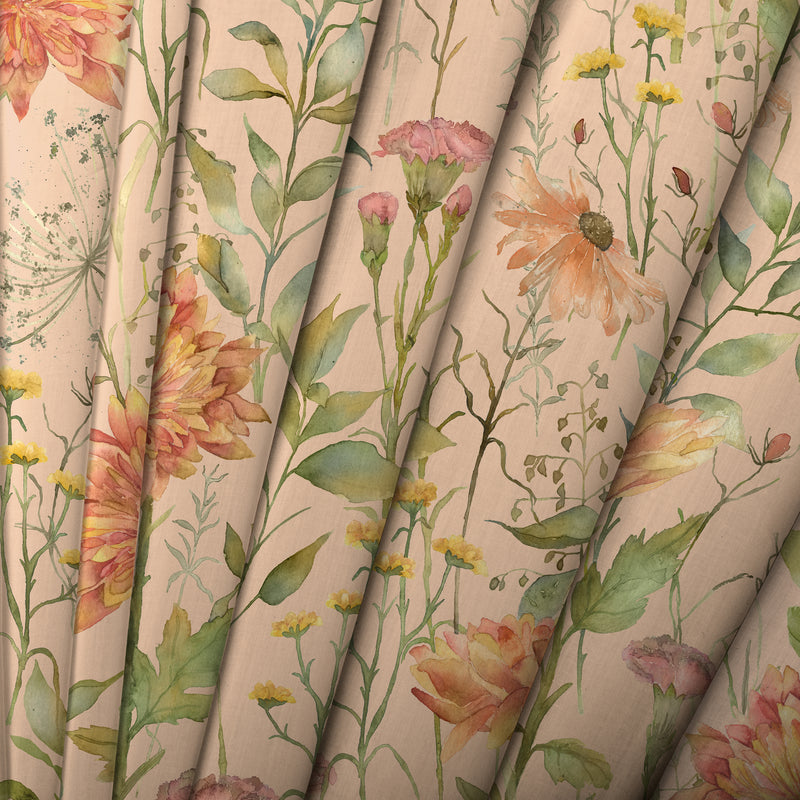 Delamere Fabric / Apricot - Just Fabrics