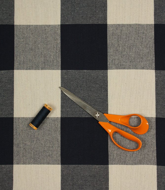 Aldsworth Chunky Check Fabric / Indigo - Just Fabrics
