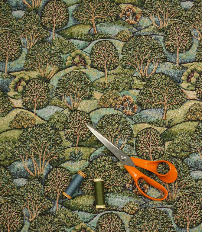 Westonbirt Tapestry Fabric / Green - Just Fabrics