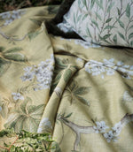 Chestnut Tree Fabric / Seaspray / Peony - Just Fabrics