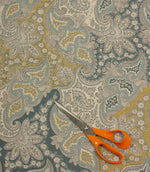Paisley Garden Fabric / Duck Egg / Indigo - Just Fabrics