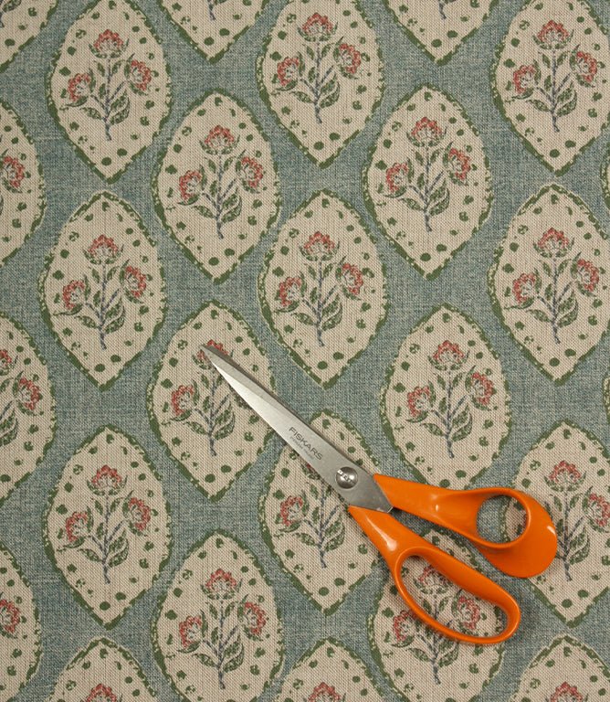 Fleur De Lune Fabric / Indigo - Just Fabrics