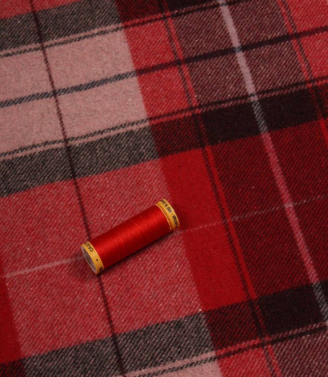 Lewis Wool Fabric / Red - Just Fabrics