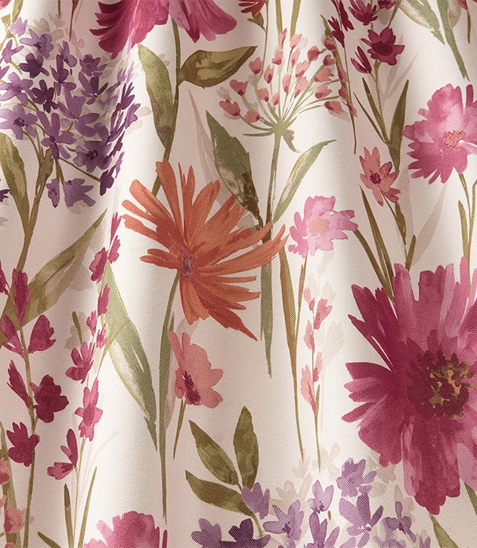 Fleur FR Upholstery Fabric / Mulberry - Just Fabrics