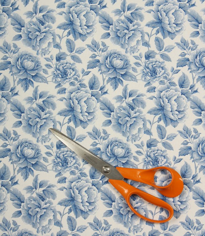 Chateau Rose Fabric / Blue - Just Fabrics