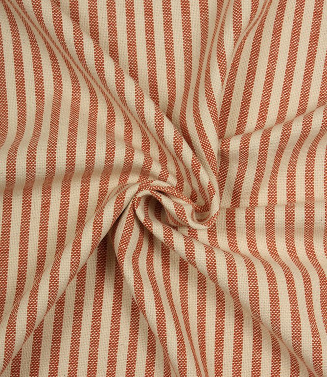 Broadway Stripe Fabric / Terracotta - Just Fabrics