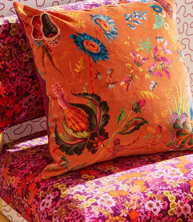 Wonderland Floral Fabric / Amethyst / Lapis / Ruby - Just Fabrics