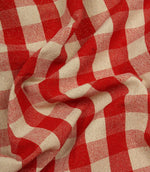 Aldsworth Check Glitz Fabric / Red - Just Fabrics