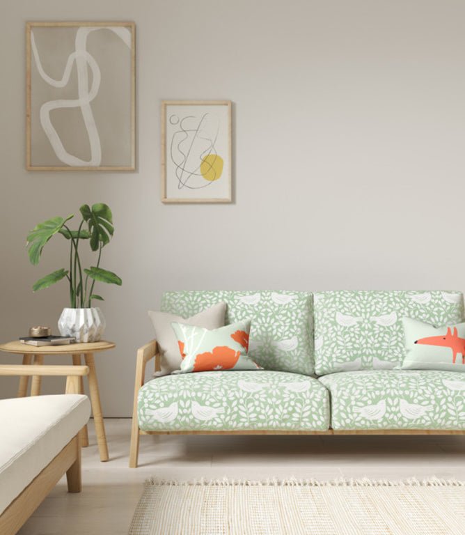 Looting Fruits Fabric / Sage - Just Fabrics