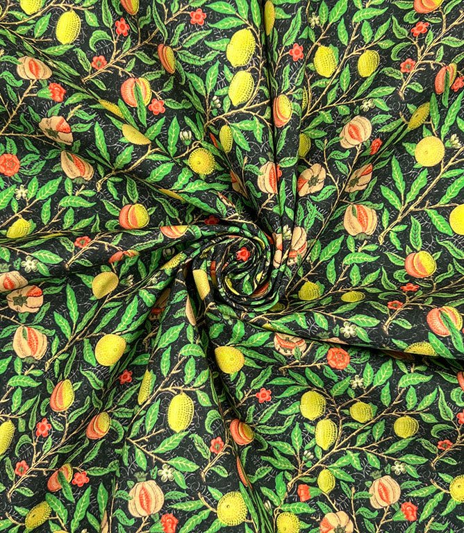 Pomegranate Percale Fabric / Black - Just Fabrics