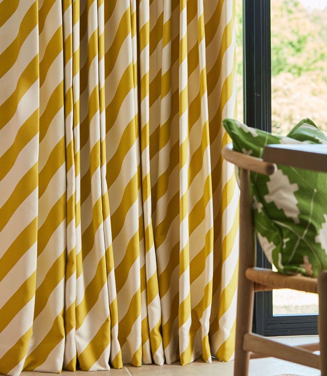 Paper Straw Stripe Fabric / Citrine - Just Fabrics