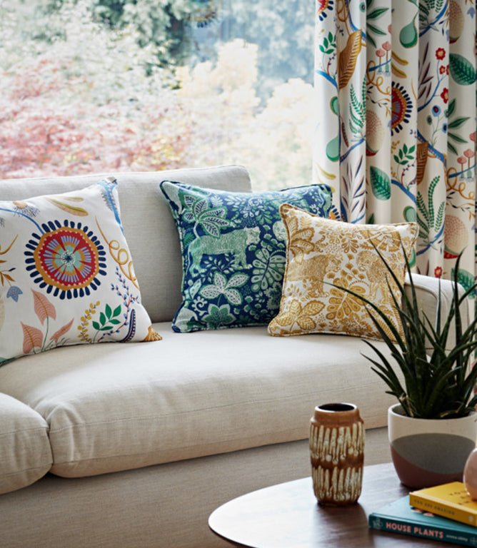 Rumble In The Jungle Fabric / Midnight / Mint Leaf - Just Fabrics