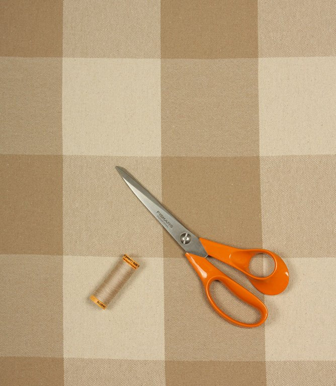 Aldsworth Chunky Check Fabric / Linen - Just Fabrics