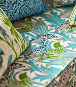 Laceflower Fabric / Garden Green / Lagoon - Just Fabrics