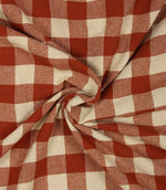 Aldsworth Check Fabric / Terracotta - Just Fabrics