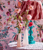 Paper Straw Stripe Fabric / Ruby / Rose - Just Fabrics