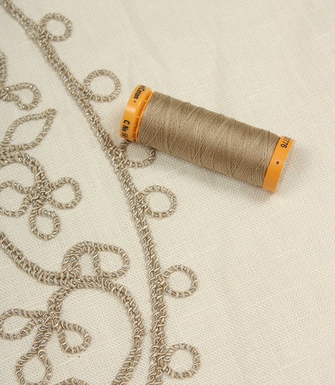 Kashmir Fabric / Ivory / Linen - Just Fabrics