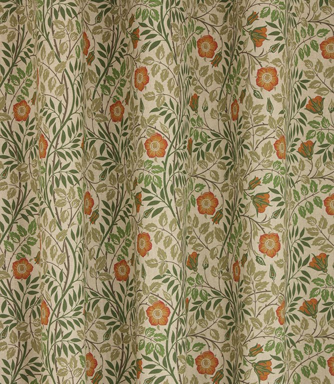 Kielder Fabric / Green / Red - Just Fabrics