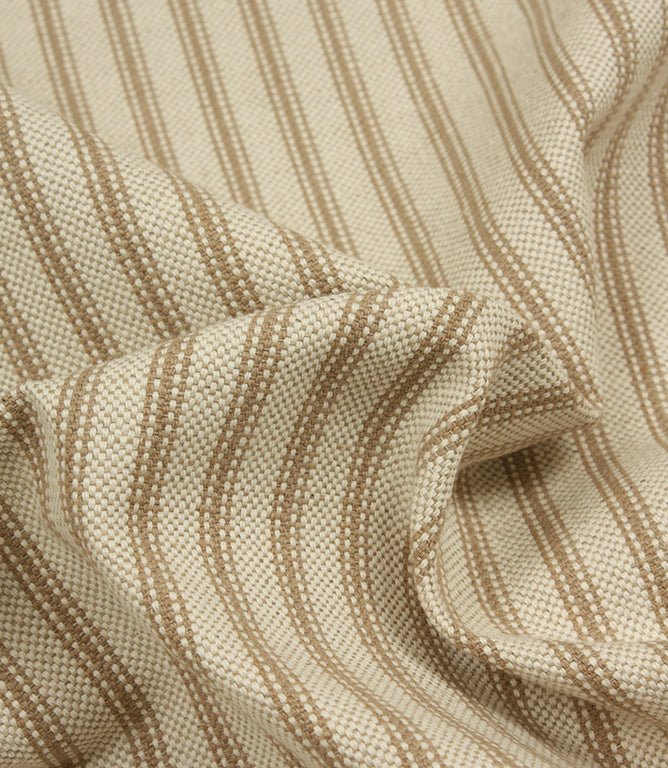 JF Linen Ticking Fabric / Beige - Just Fabrics