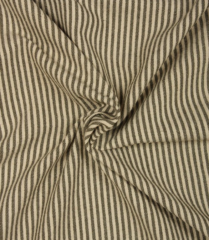 Aldsworth Ticking Fabric / Khaki - Just Fabrics