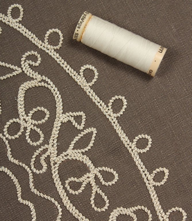 Kashmir Fabric / Slate / Ivory - Just Fabrics