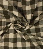 Aldsworth Check Fabric / Khaki - Just Fabrics