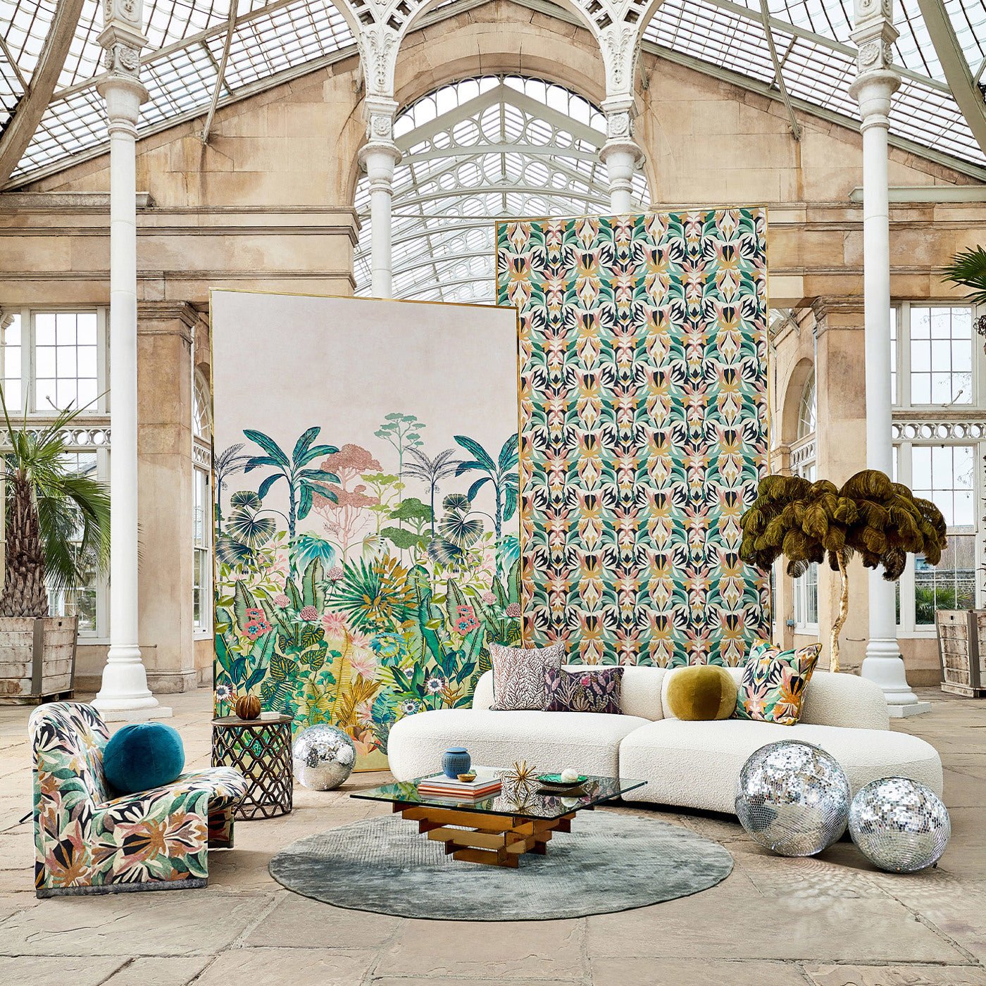 Melora Fabric / Positano / Succulent / Amber Light - Just Fabrics