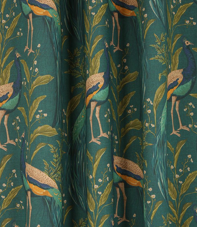 Mr Peacock Fabric / Teal - Just Fabrics