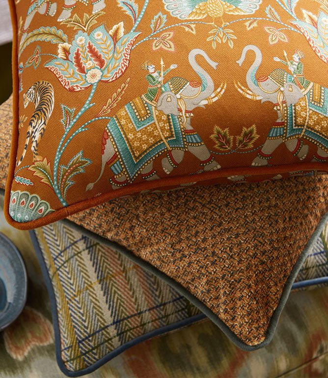 Navika FR Upholstery Fabric / Ochre - Just Fabrics