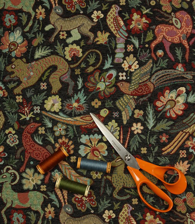 JF Tapestry Fabric / Black - Just Fabrics