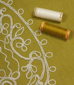 Kashmir Fabric / Lime / Ivory - Just Fabrics