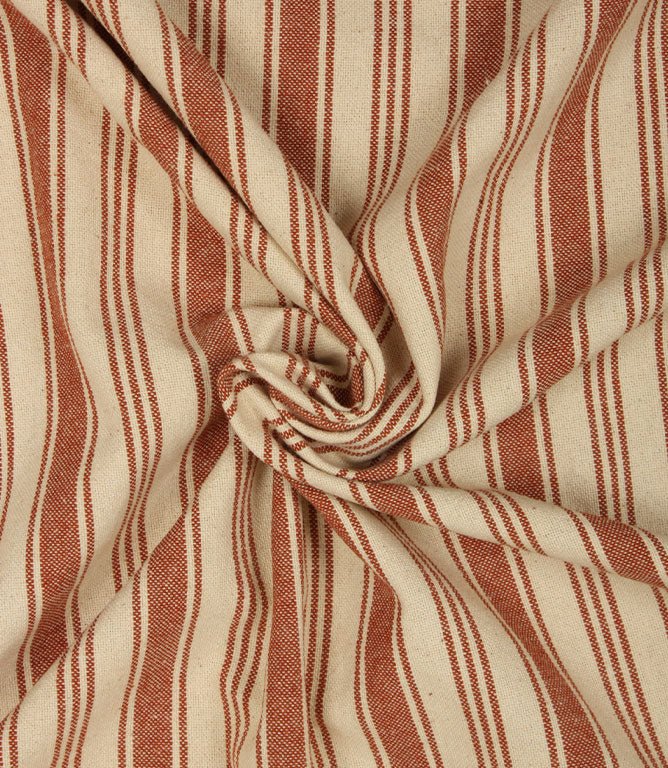 Aldsworth Stripe Fabric / Terracotta - Just Fabrics