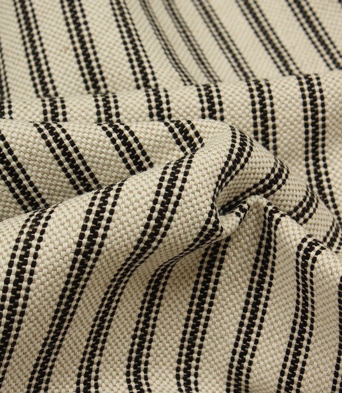 JF Linen Ticking Fabric / Black - Just Fabrics