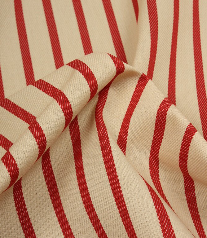 Riviera Stripe Outdoor Fabric / Red - Just Fabrics
