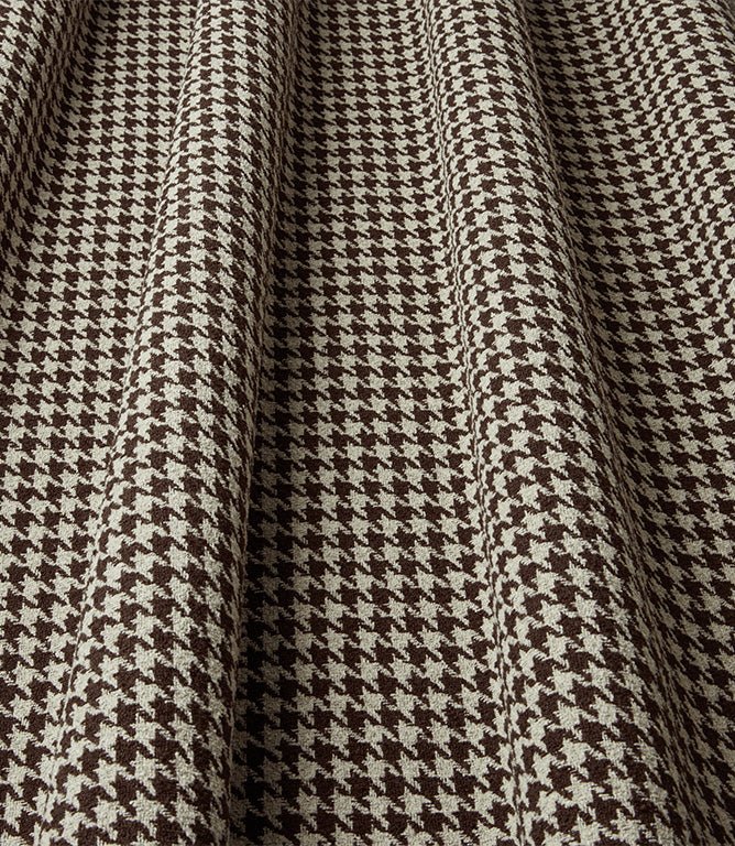 Houndstooth FR Fabric / Chocolate - Just Fabrics