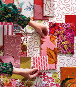 Basket Weave Fabric / Coral / Rose - Just Fabrics