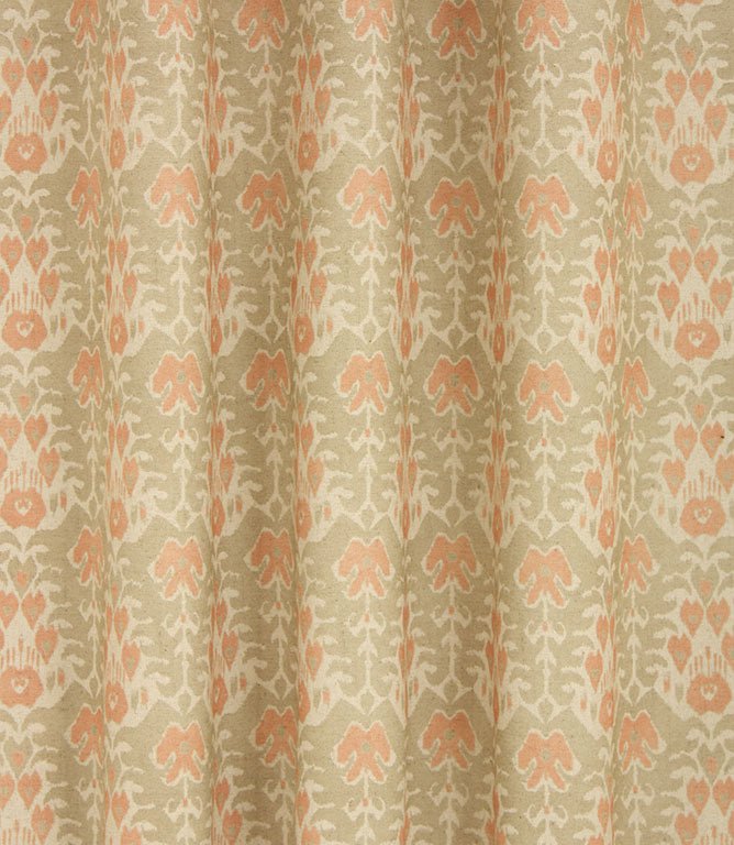 Neda Wide Fabric / Grey / Burnt Orange - Just Fabrics