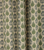 Nora Fabric / Indigo / Sap Green - Just Fabrics