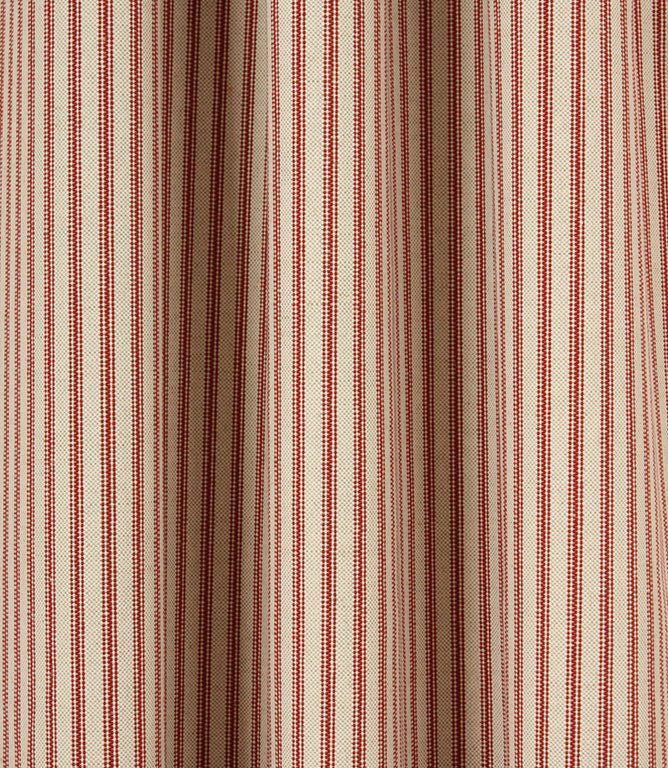 JF Linen Ticking Fabric / Red - Just Fabrics