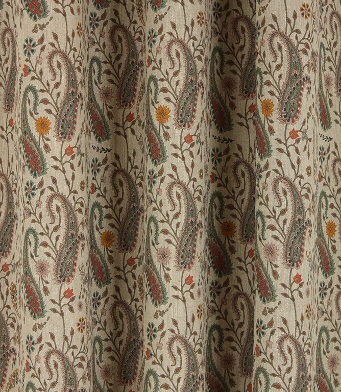 Rebecca Linen Paisley Fabric / Multi - Just Fabrics