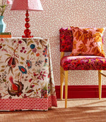 Dappled Leaf Fabric / Amber / Rose - Just Fabrics