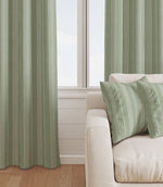 Cheltenham Stripe Fabric / Sage - Just Fabrics