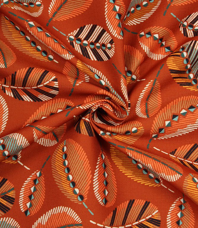 Feather Outdoor Fabric / Terracotta - Just Fabrics