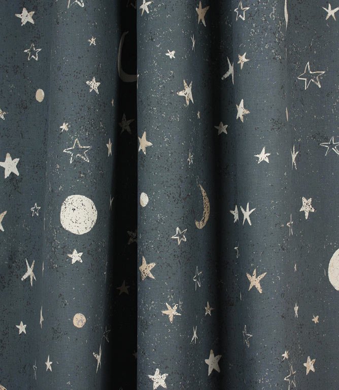 Moon Stars Fabric / Midnight - Just Fabrics